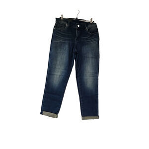 BLANKNYC Womens Sz 28 Blue Ludlow Crop Girlfriend Denim Cotton Medium Wash Jeans